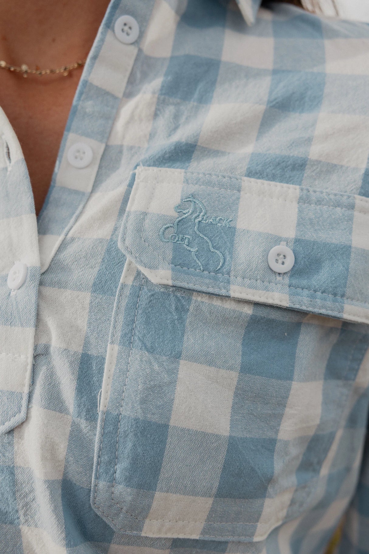 Black Colt Work Shirt - Light Blue Check