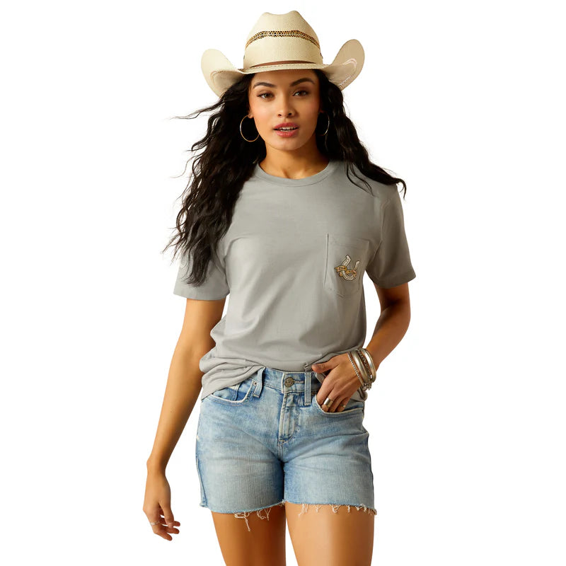 Ariat Womens Horseshoe Pocket SS Boyfriend Tee