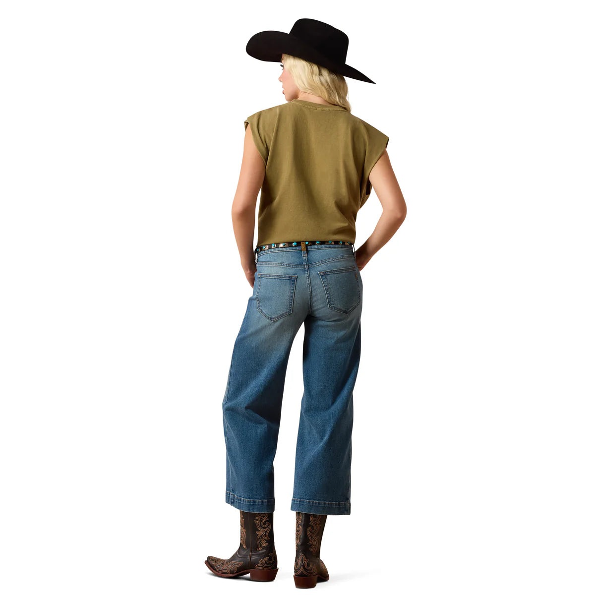 Ariat Wmns Perfect Rise Jazmine Wide Leg Crop Jeans