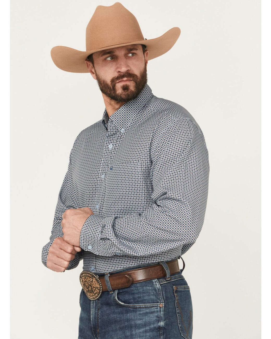 Cinch Mens Geo Print LS Shirt