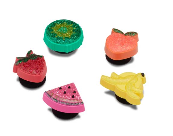 Crocs Jibbitz Sparkle Glitter Fruits 5 pack