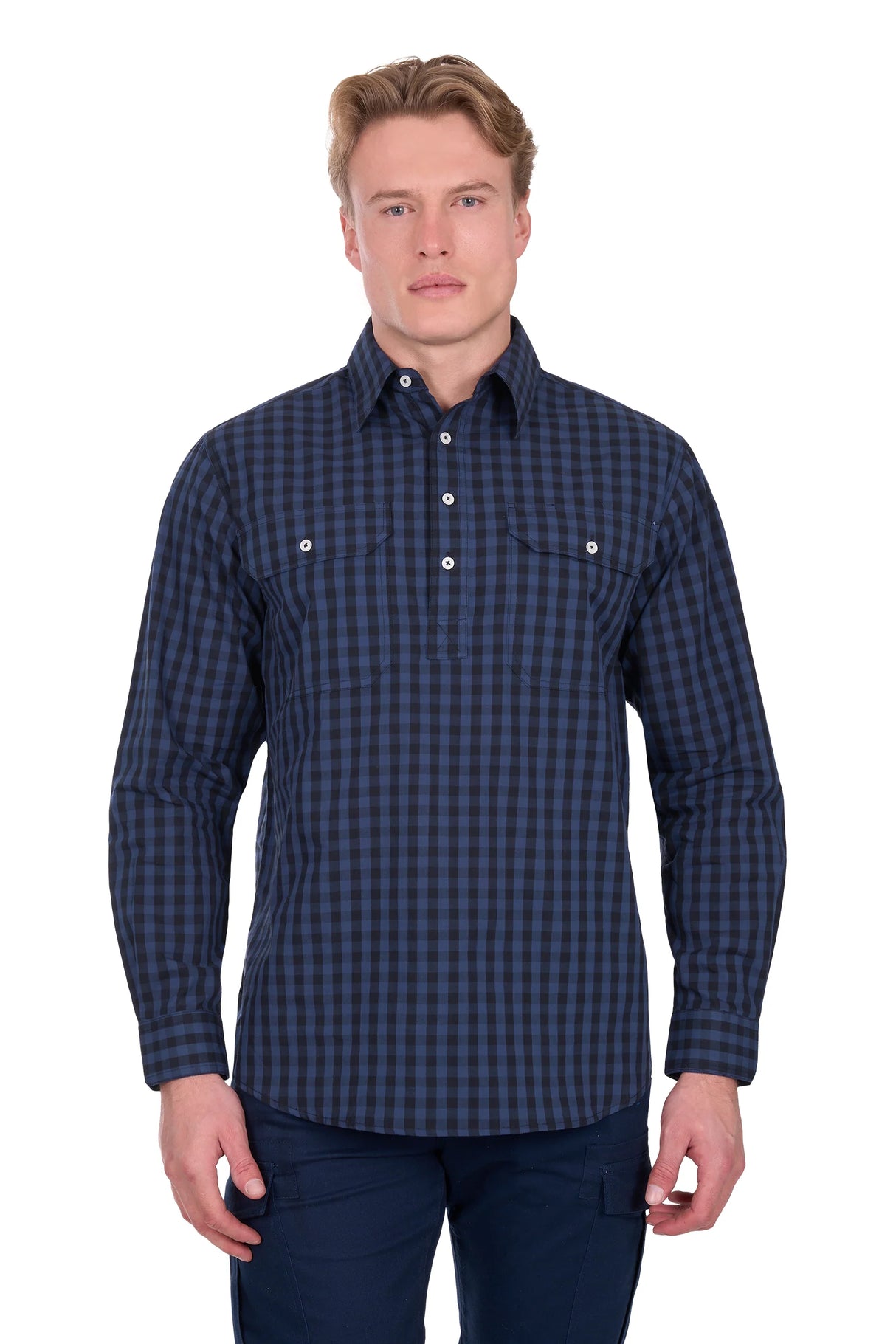 Hard Slog Mens Nash 1/2 PLKT LS Shirt