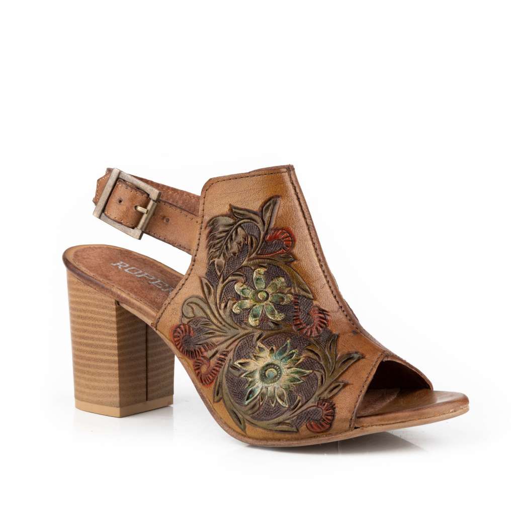 Roper Womens MIKA Tan Leather Sandal