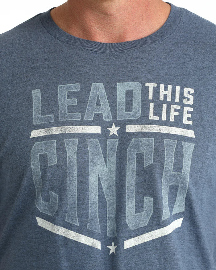 CINCH Mens Blue T-Shirt Blue Small