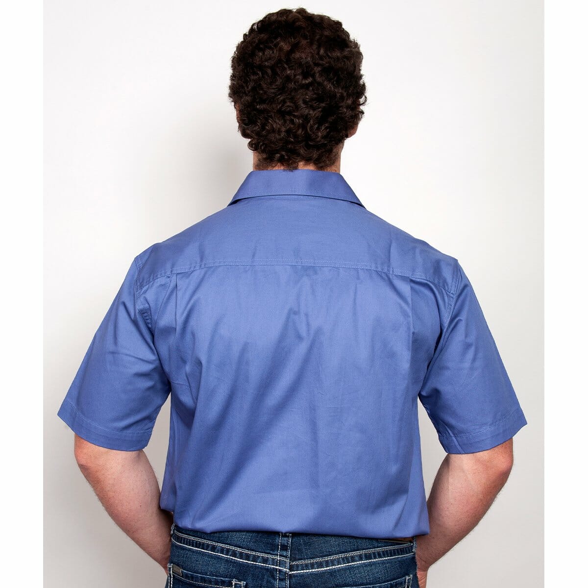 Mens Adam Workshirt SS 1 2 Blue 1