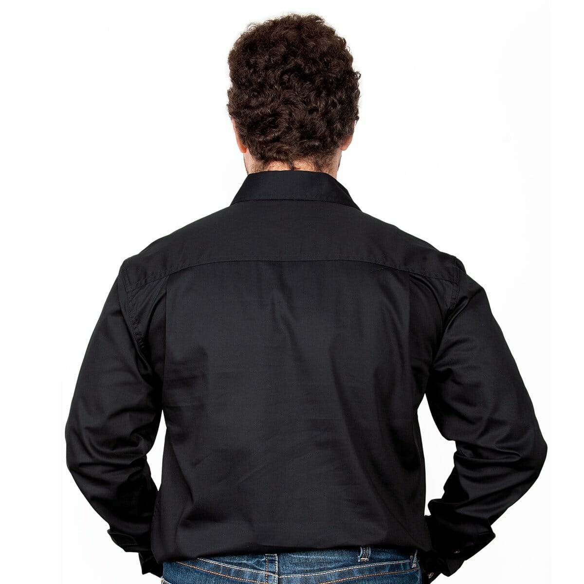 Mens Evan Workshirt LS FB Black 1
