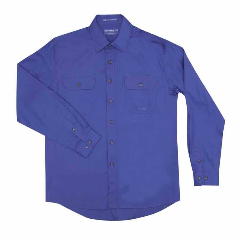 Mens Evan Workshirt LS FB Blue 3