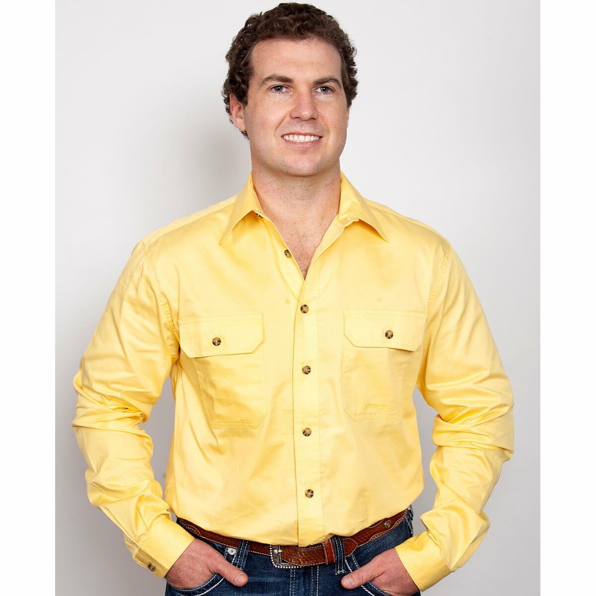 Mens Evan Workshirt LS FB Butter