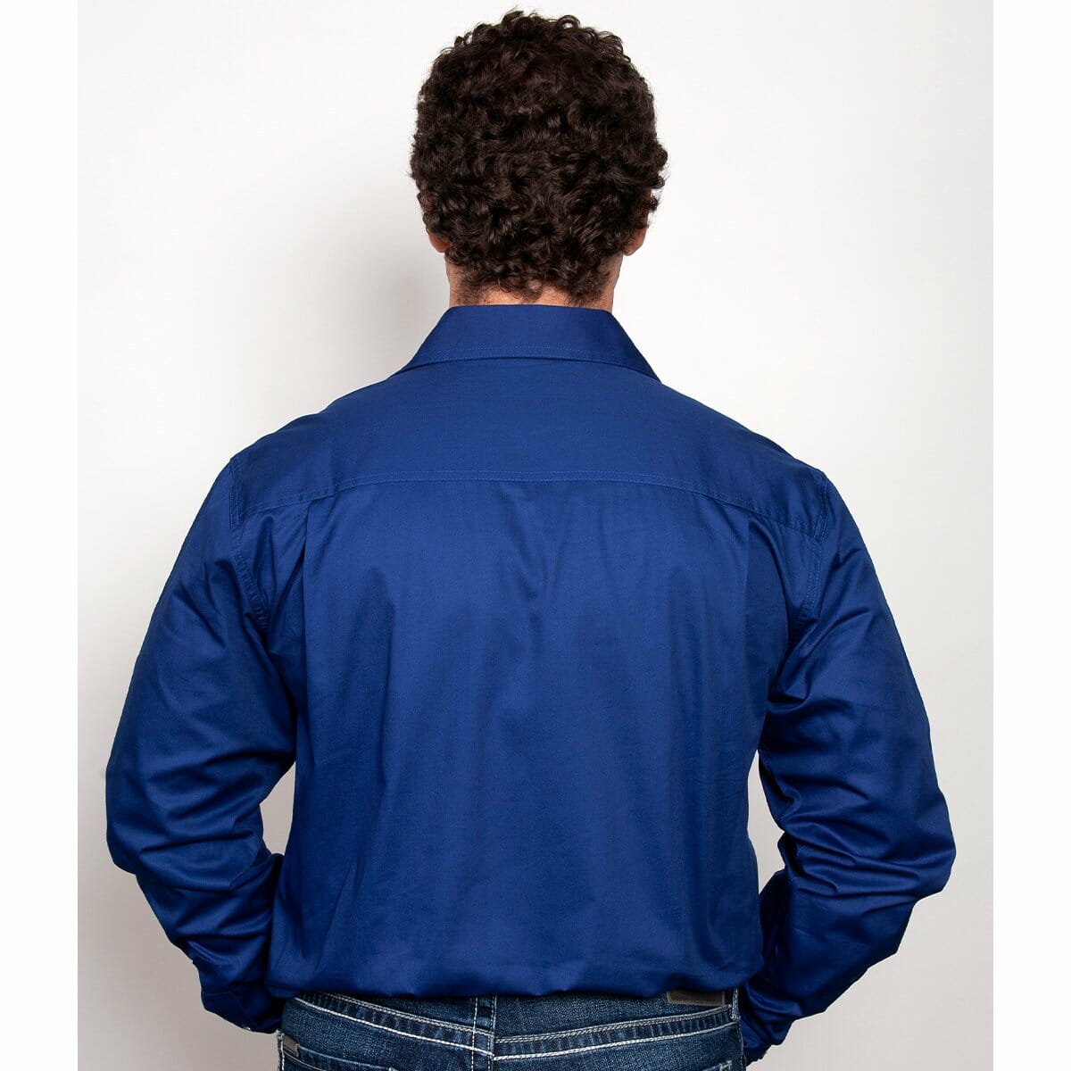 Mens Evan Workshirt LS FB Cobalt 1