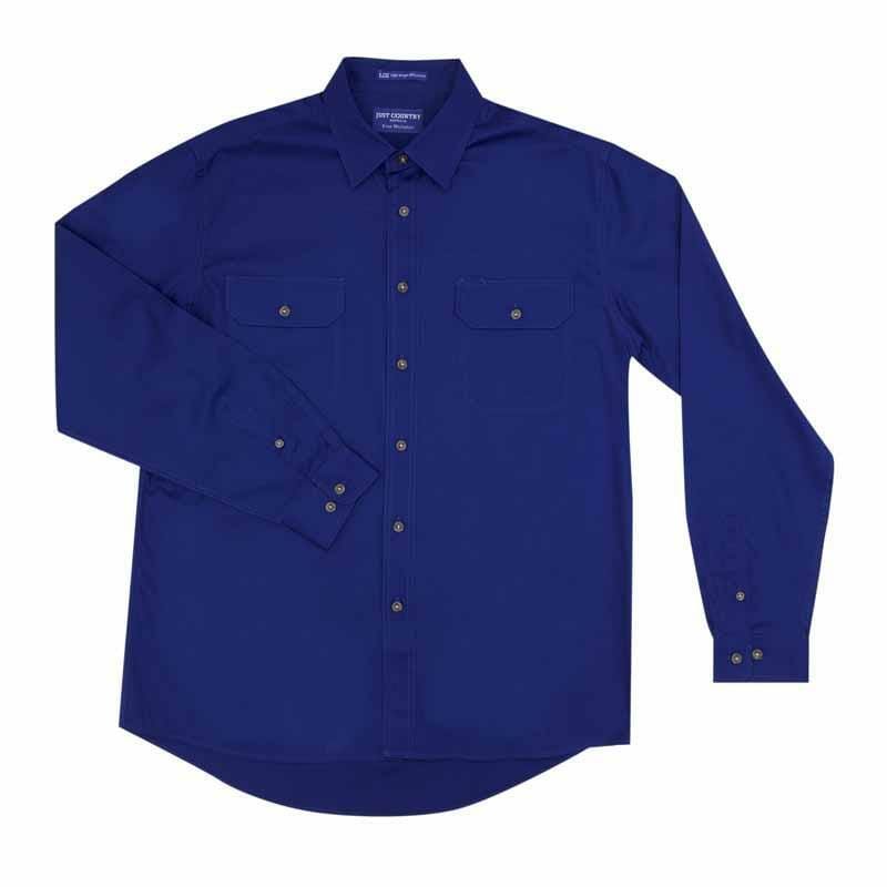 Mens Evan Workshirt LS FB Cobalt 2