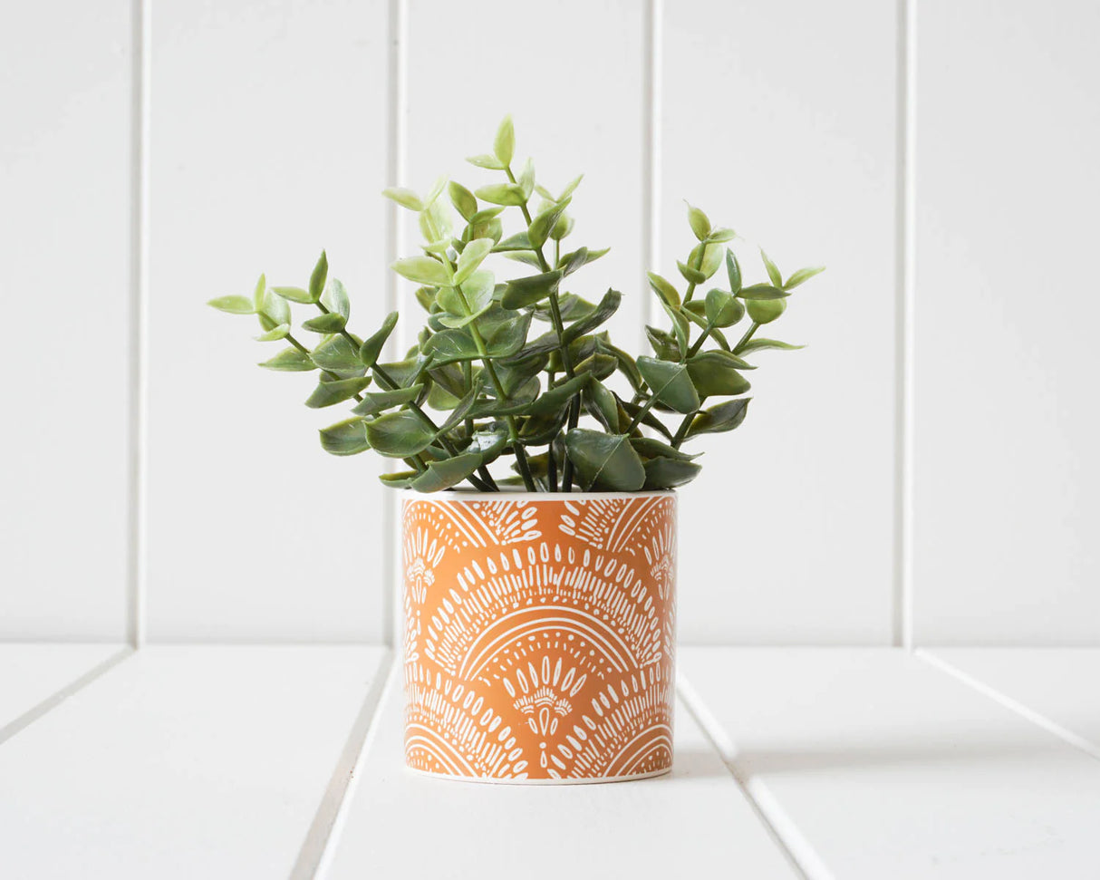 Rustic Fan Ceramic Pot Medium 'Earth'