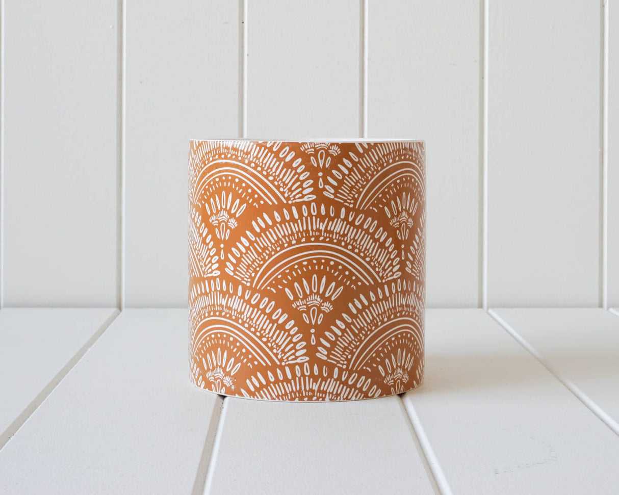 Rustic Fan Ceramic Pot Large EARTH