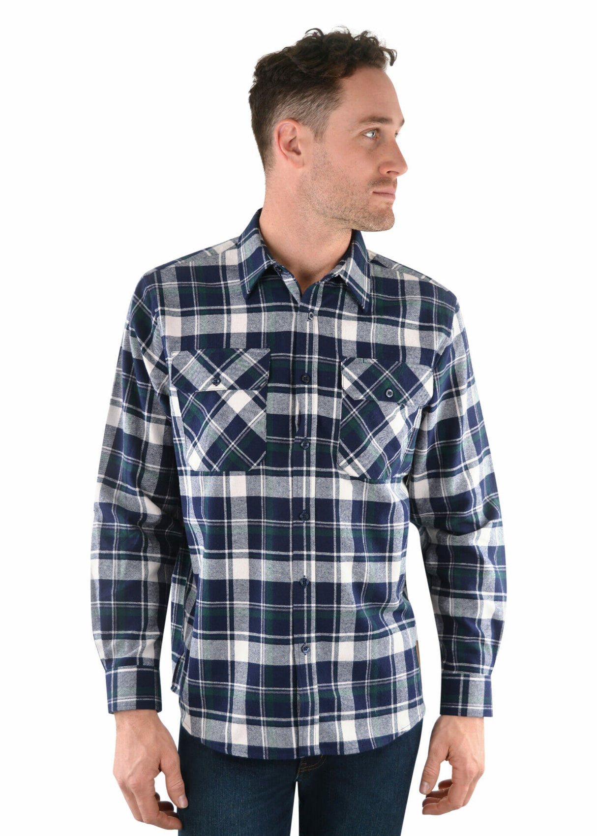 Mens Renmark Thermal Check 2-pocket L/S Shirt