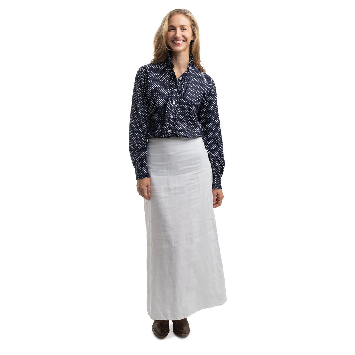Just Country Abbey Frills FB Navy and White Mini Spots