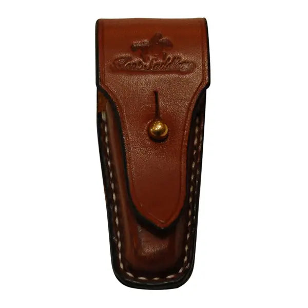 Pouch Solid Leather for Pocket Knife Vertical with Brass Post For Large Knife