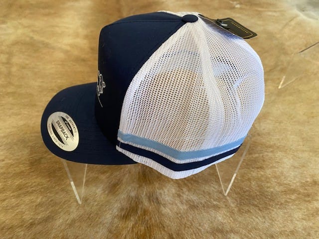 Flexfit Stripe Hayes and Co Trucker Barbed Circle LOGO NAVY/WHITE