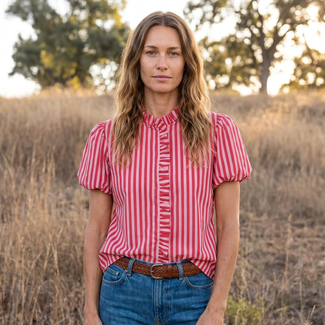 Laura - Pink & Red Stripe