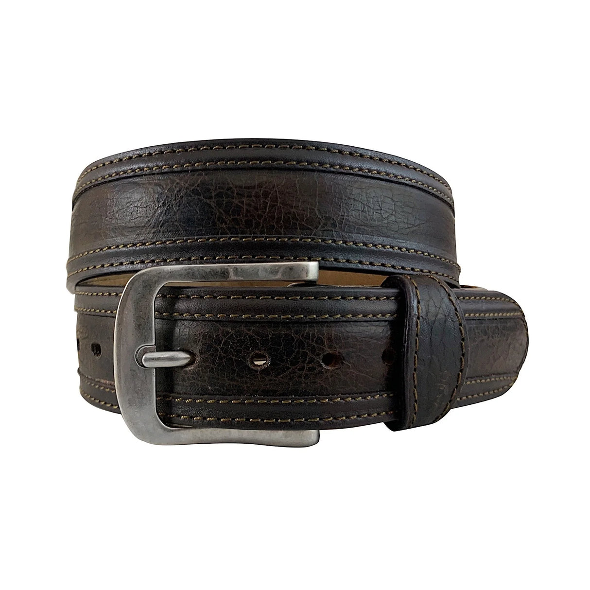 Roper Mens Belt Distressed American Bison Leather