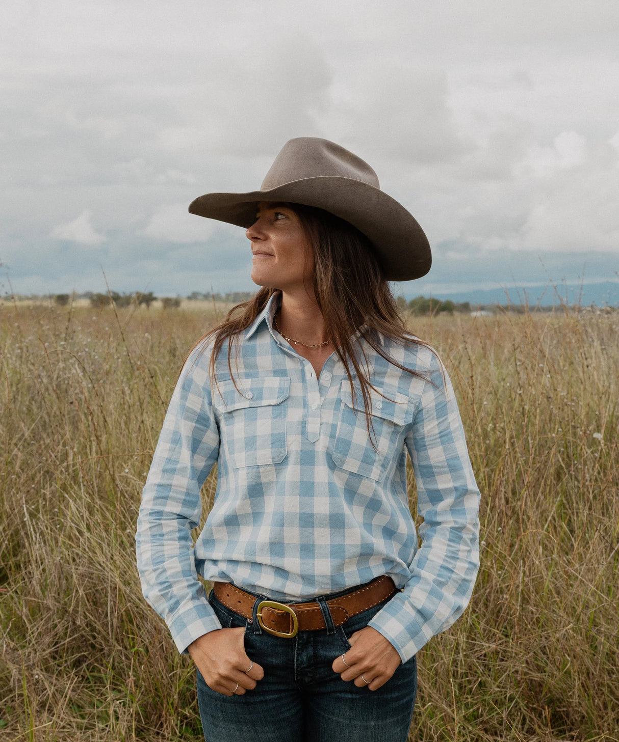 Black Colt Work Shirt - Light Blue Check