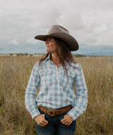 Black Colt Work Shirt - Light Blue Check