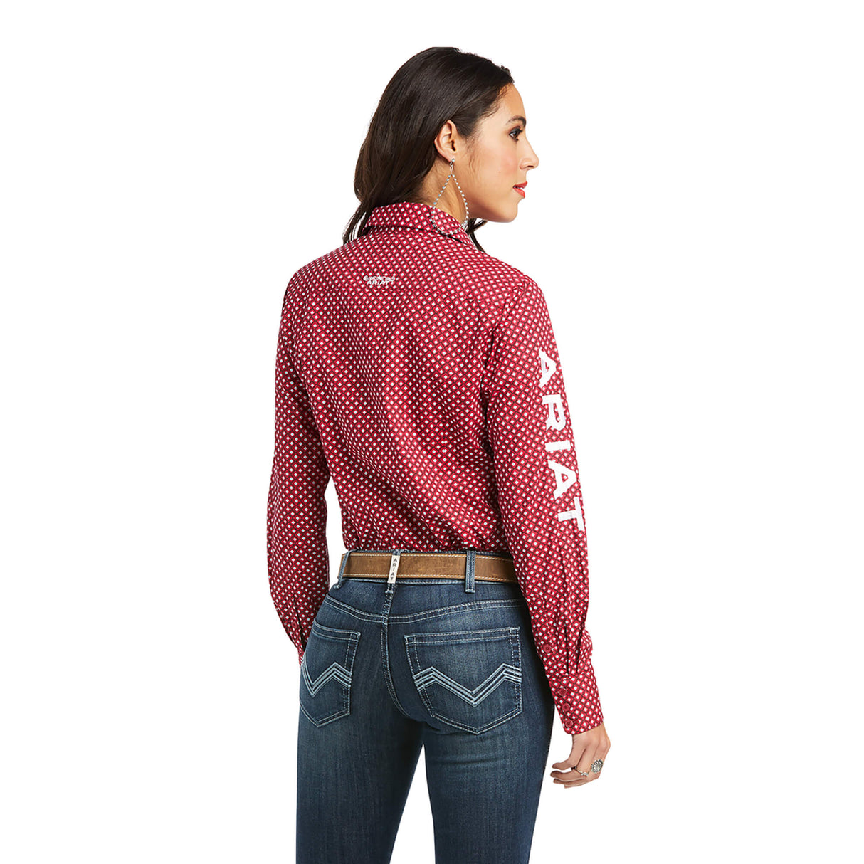 Ariat Womens Team Kirby Stretch LS Shirt Persian Red