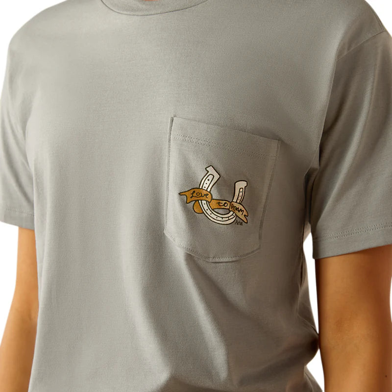 Ariat Womens Horseshoe Pocket SS Boyfriend Tee