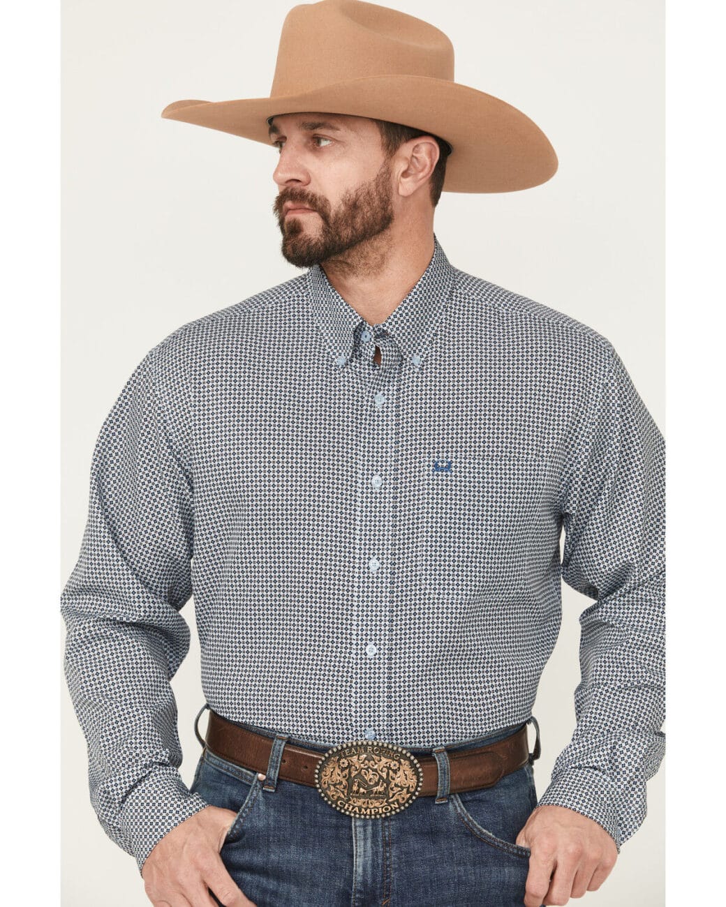 Cinch Mens Geo Print LS Shirt