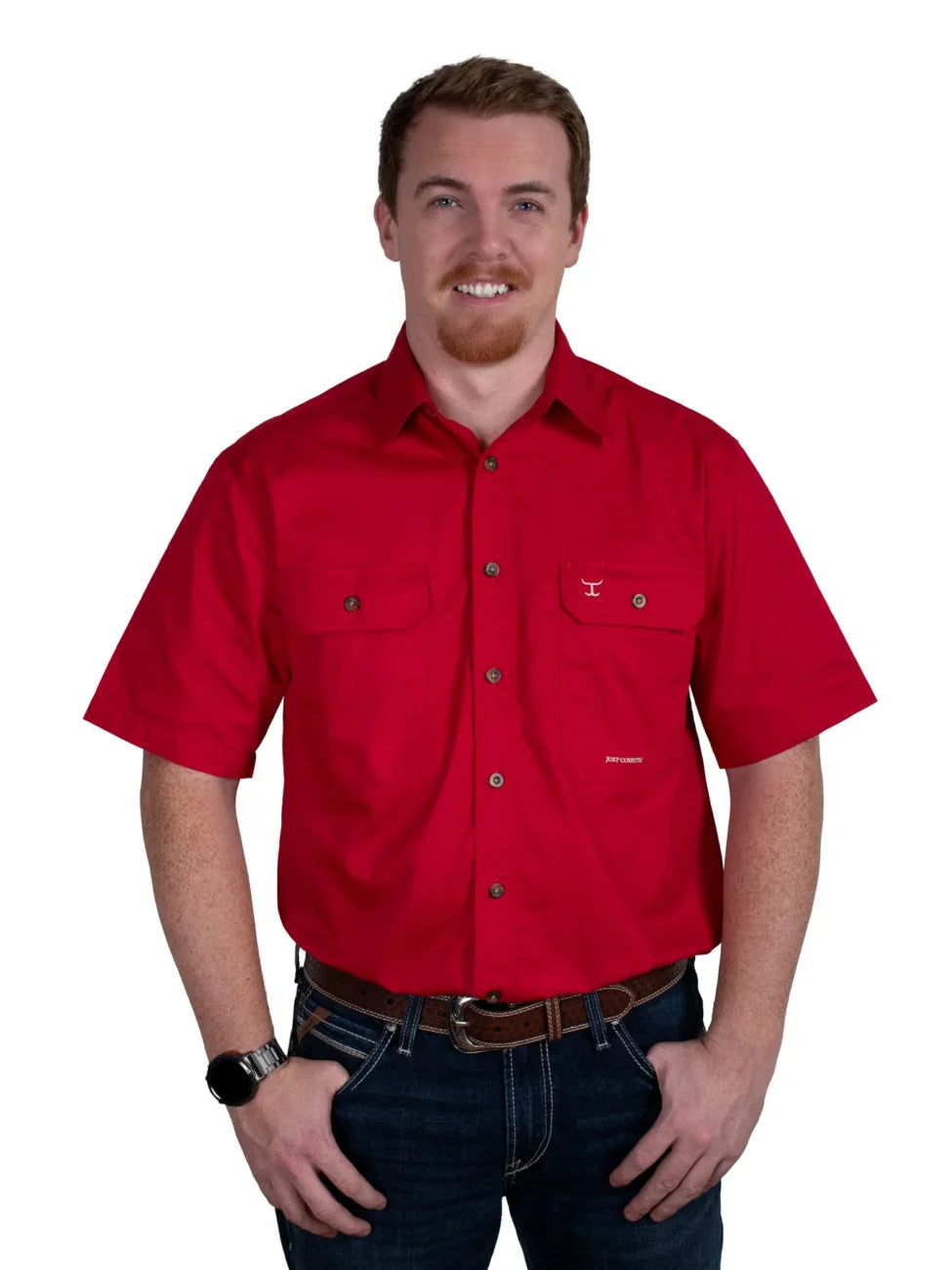JC Mens Eddie SS F/B Workshirt