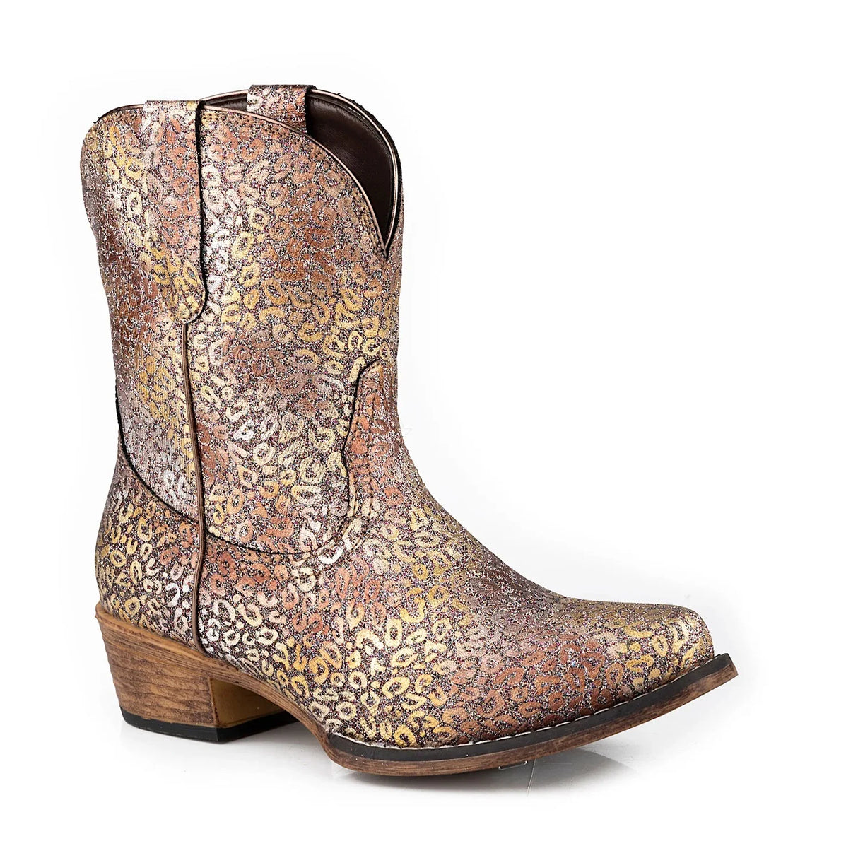 Roper Womens Ingrid Gold Leopard Boot