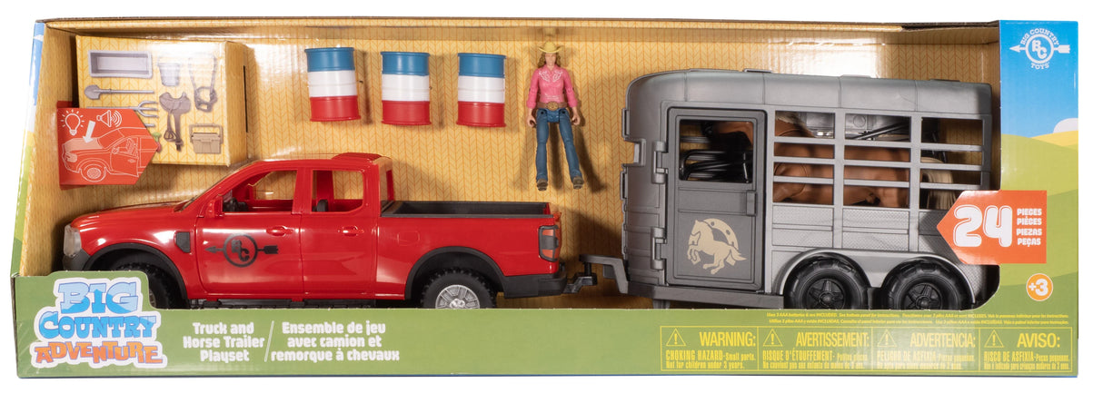 Big Country Toys - 24pc Truck and Horse Trailer Playset