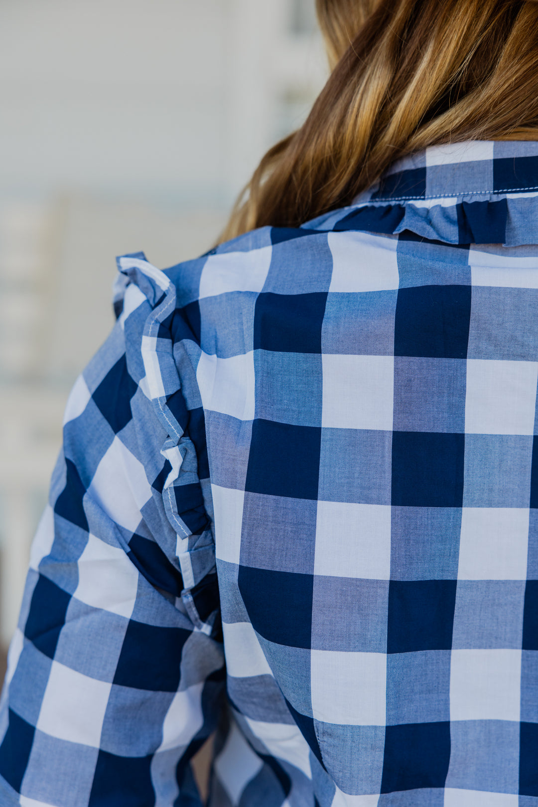 Sara - Navy Check LS