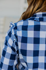 Sara - Navy Check LS
