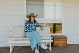 Sara - Navy Check LS