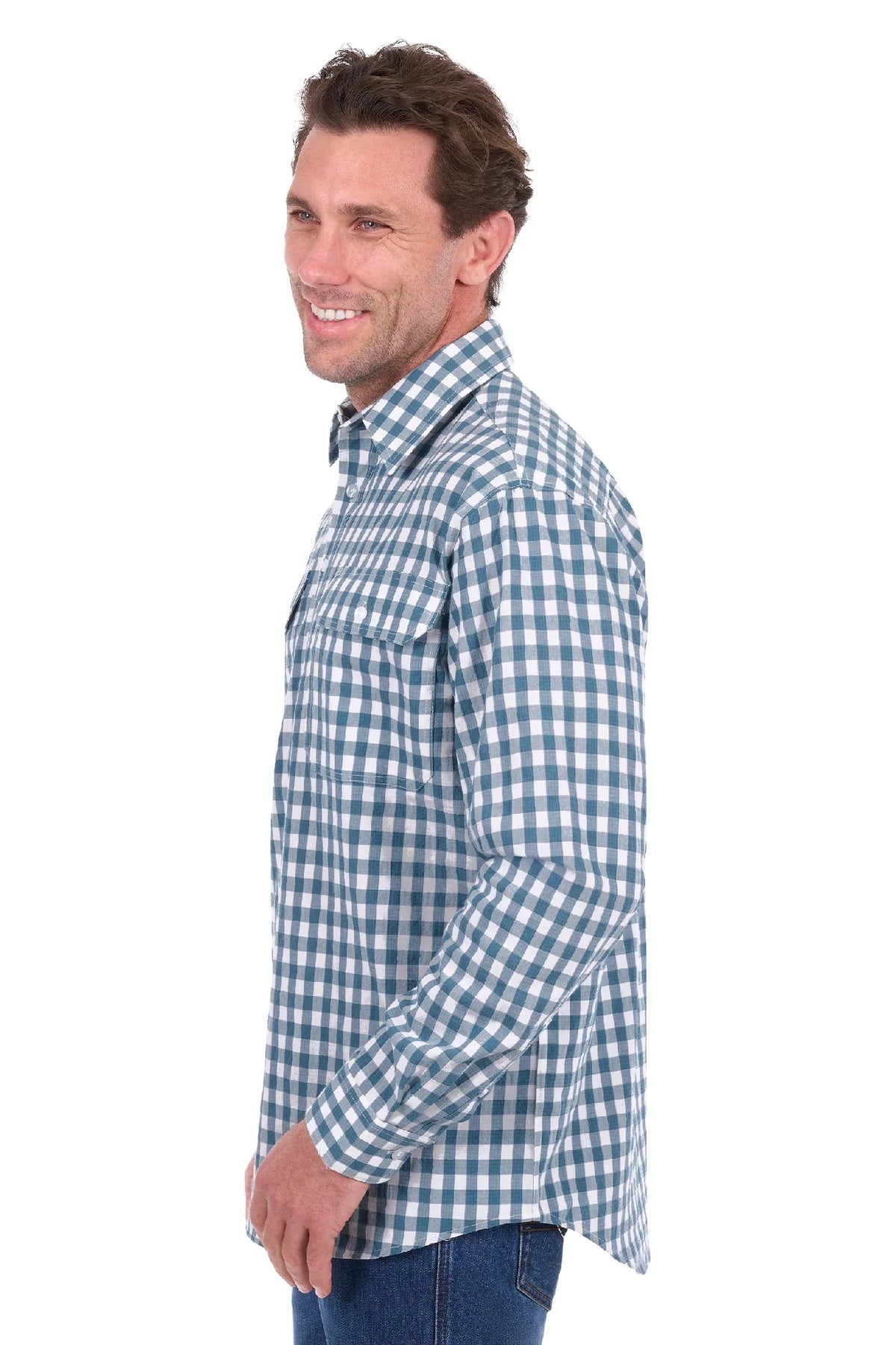 Hard Slog Mens Brooks 1/2 Button LS Shirt