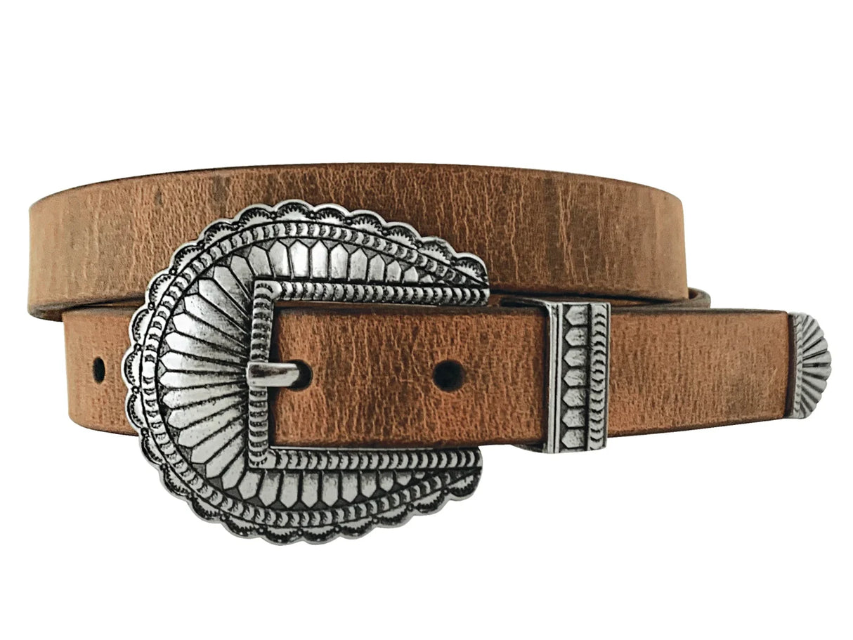 Roper Womens Belt 1-1/4" Distressed Leather3 Piece Buckle