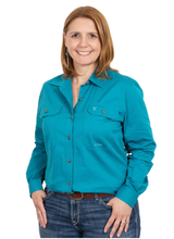 Womens Brooke Workshirt LS FB Ocean