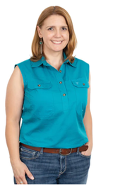 Womens Kerry Workshirt S/less Ocean