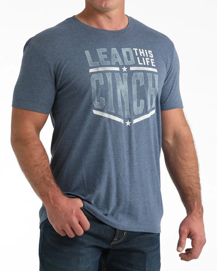 CINCH Mens Blue T-Shirt Blue Small