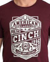 CINCH Mens T-Shirt Burgundy