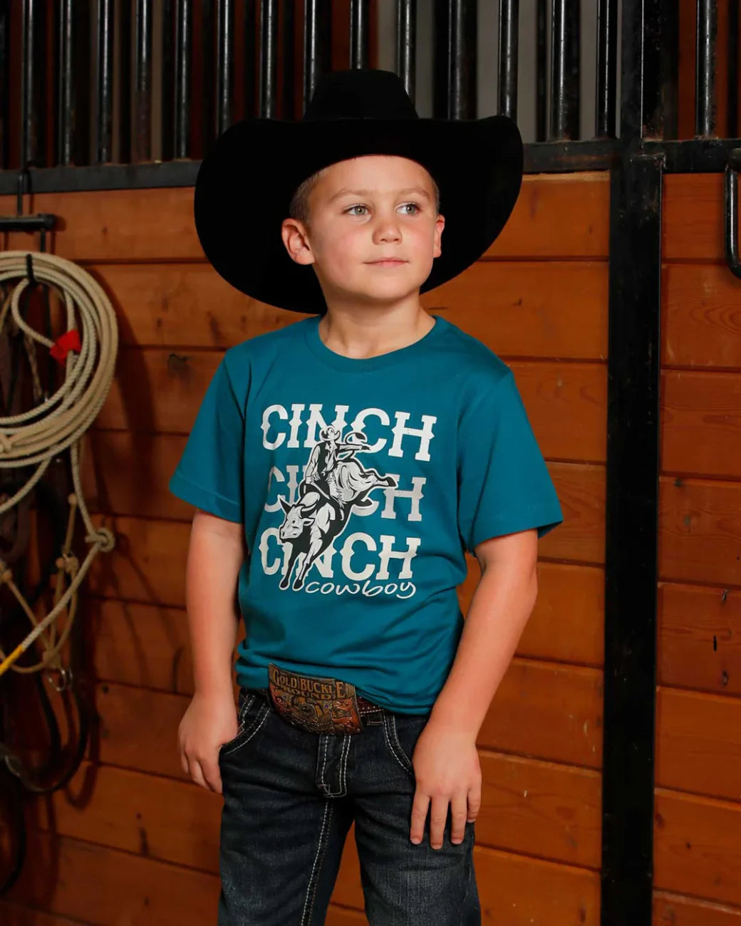 CINCH KIDS TEAL TEE