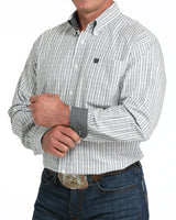 CINCH Mens LS Shirt White Striped