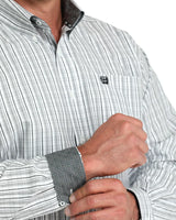 CINCH Mens LS Shirt White Striped