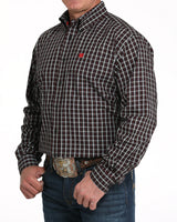 CINCH Mens LS Black Check Shirt