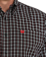 CINCH Mens LS Black Check Shirt