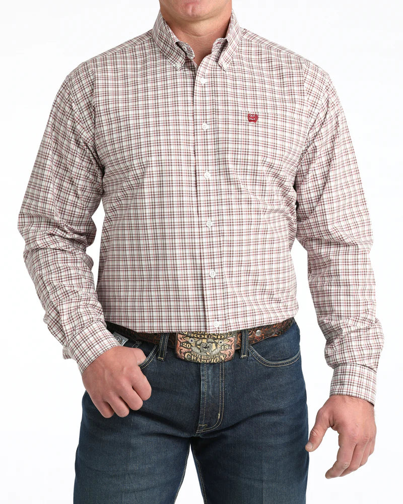 CINCH Mens LS Shirt White