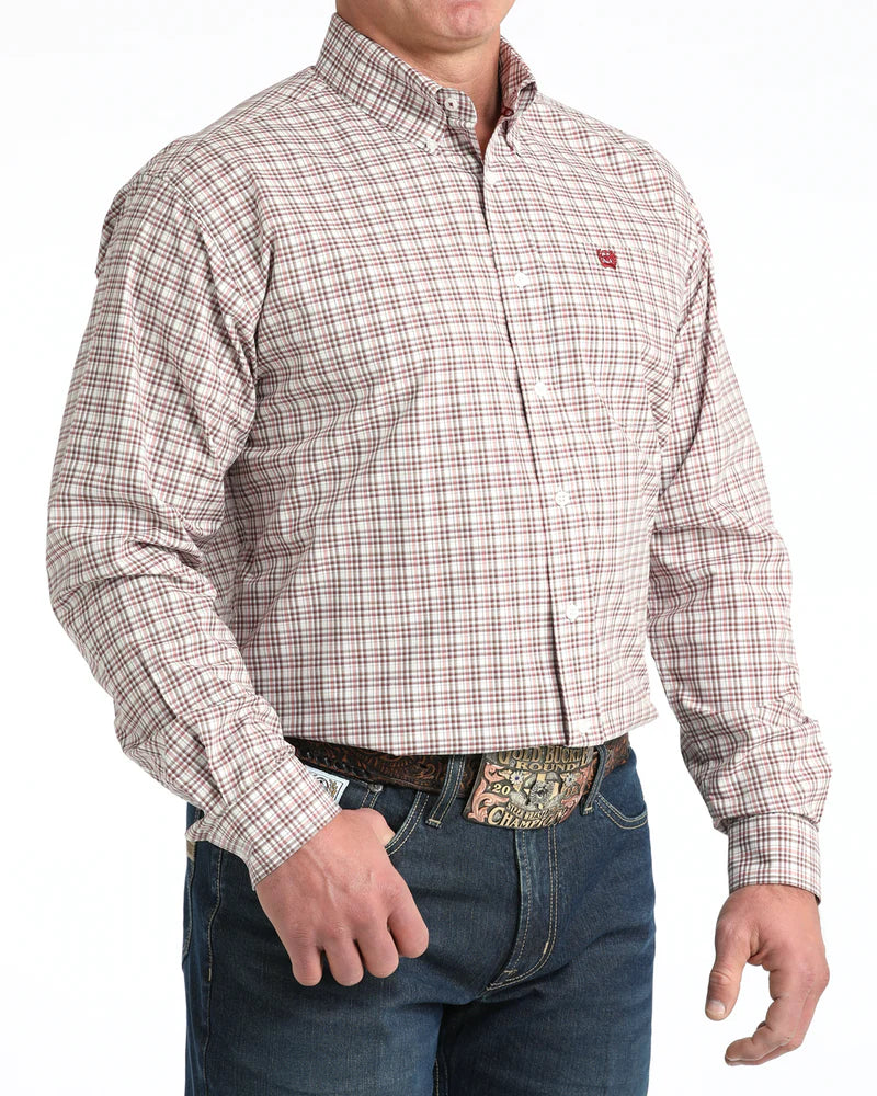 CINCH Mens LS Shirt White
