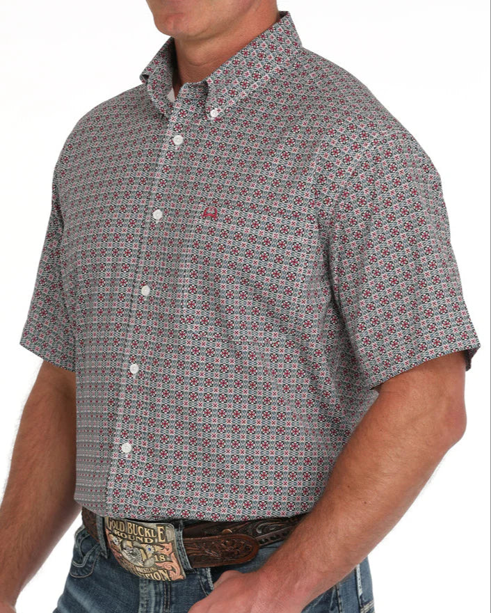 Cinch Mens Medallion Print SS Shirt
