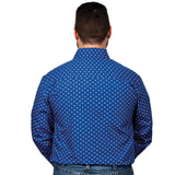 Mens Austin Pattern Workshirt - Cobalt/White