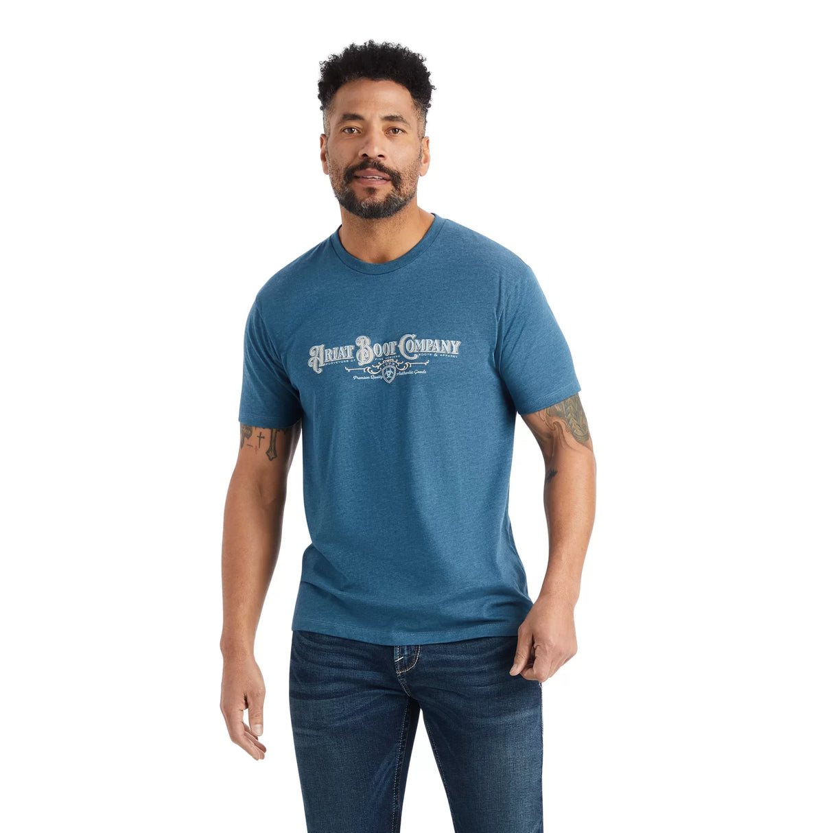 Ariat Men's Masthead T-Shirt Steel Blue Heather