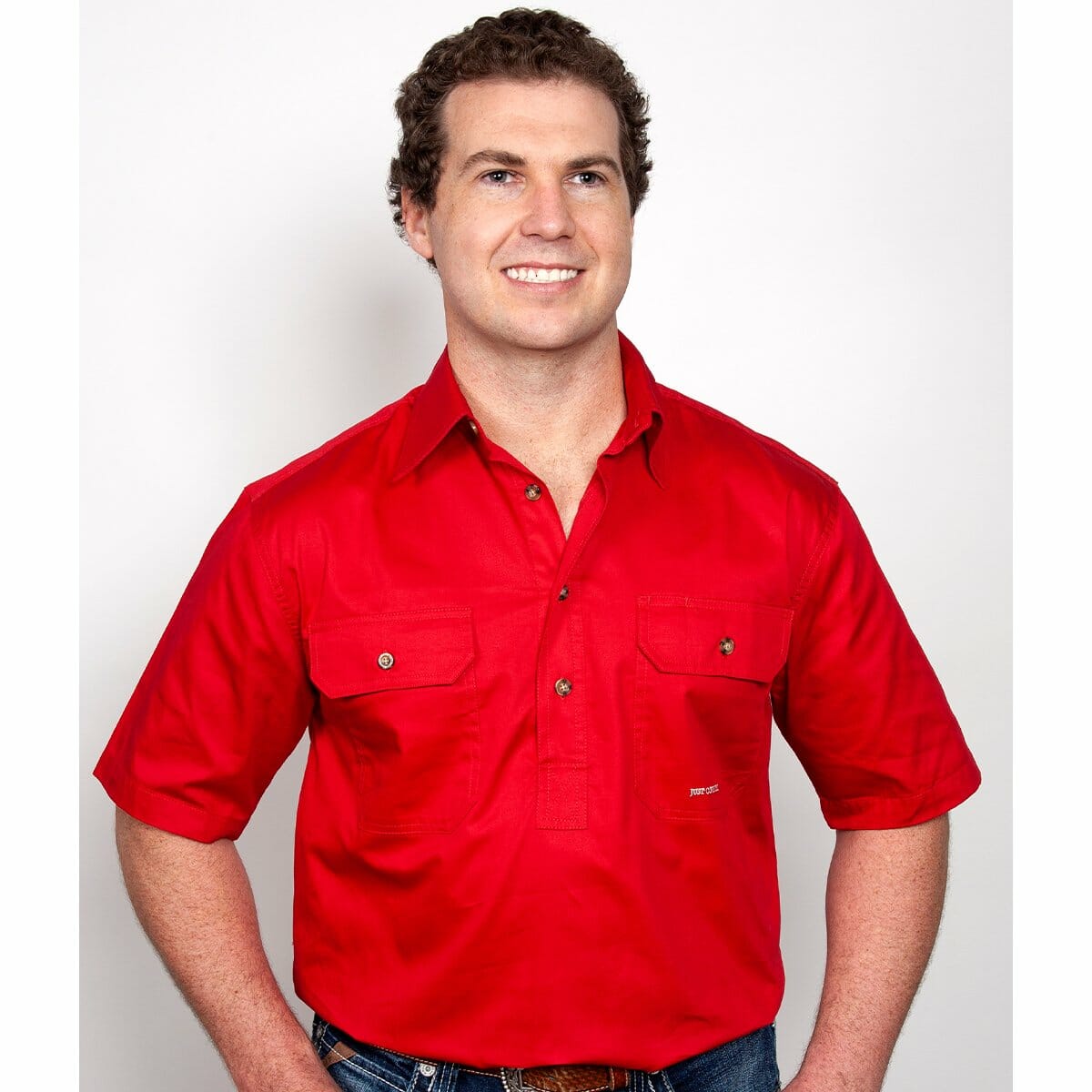 Mens Adam Workshirt SS 1 2 Chilli